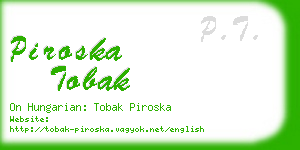 piroska tobak business card